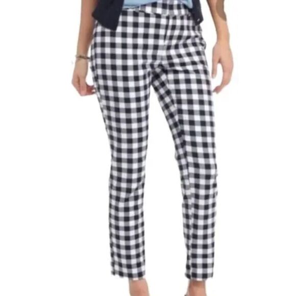 Crown & Ivy Blue & White Checkered Ankle Pants 6P - Picture 1 of 8